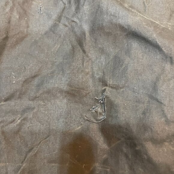 Vintage BARBOUR Border Wax Jacket Parka C44 Large Blue A205 - Picture 7 of 10